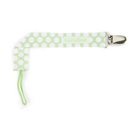 UPC: 0899139001565 | BooginHead Universal Pacifier Clip Infant Toddler Boys and Girls Green Polka Dots
