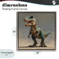thumbnail image 4 of Stupell Industries Cottage Turquoise T-Rex Study Gray Floating Frame Canvas Art, 18 x 18, by Wumples, 4 of 8