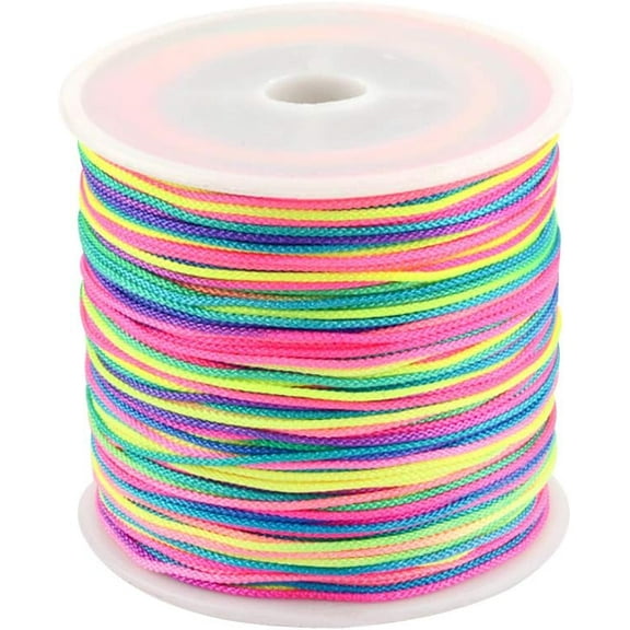 87 Yards Nylon Craft Thread Cord 1mm Satin Trim Cord Chinese Knotting Beading Cord for DIY Jewellery Making Macrame Kumihimo Shamballa Friendship Bracelets - Colorful