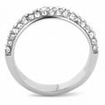 thumbnail image 3 of Luxe Jewelry Designs Women's High Polished Stainless Steel Classic Wedding Ring with Crystal - Size, 3 of 4