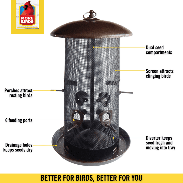 More Birds Giant Combo Screen Bird Feeder,10 lb Capacity