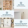 thumbnail image 6 of 74.8 Inch Bookshelf with Storage Cabinet,Freestanding Bookshelf with Doors,Wooden Display Shelves,6-Tire Book Storage Cabinet Living Room,Office,White, 6 of 7