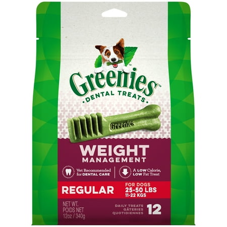 Greenies Weight Management Regular Natural Dental Dog Chews, 12 oz. Pack (12 Count)