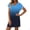 A732 Blue, variant on Women's Summer V Neck Short Sleeve T-Shirt Dress Ombre Print Loose Fit Mini Shift Dress Breathable Comfy Casual Beach Vacation Daily Wear Straight Silhouette