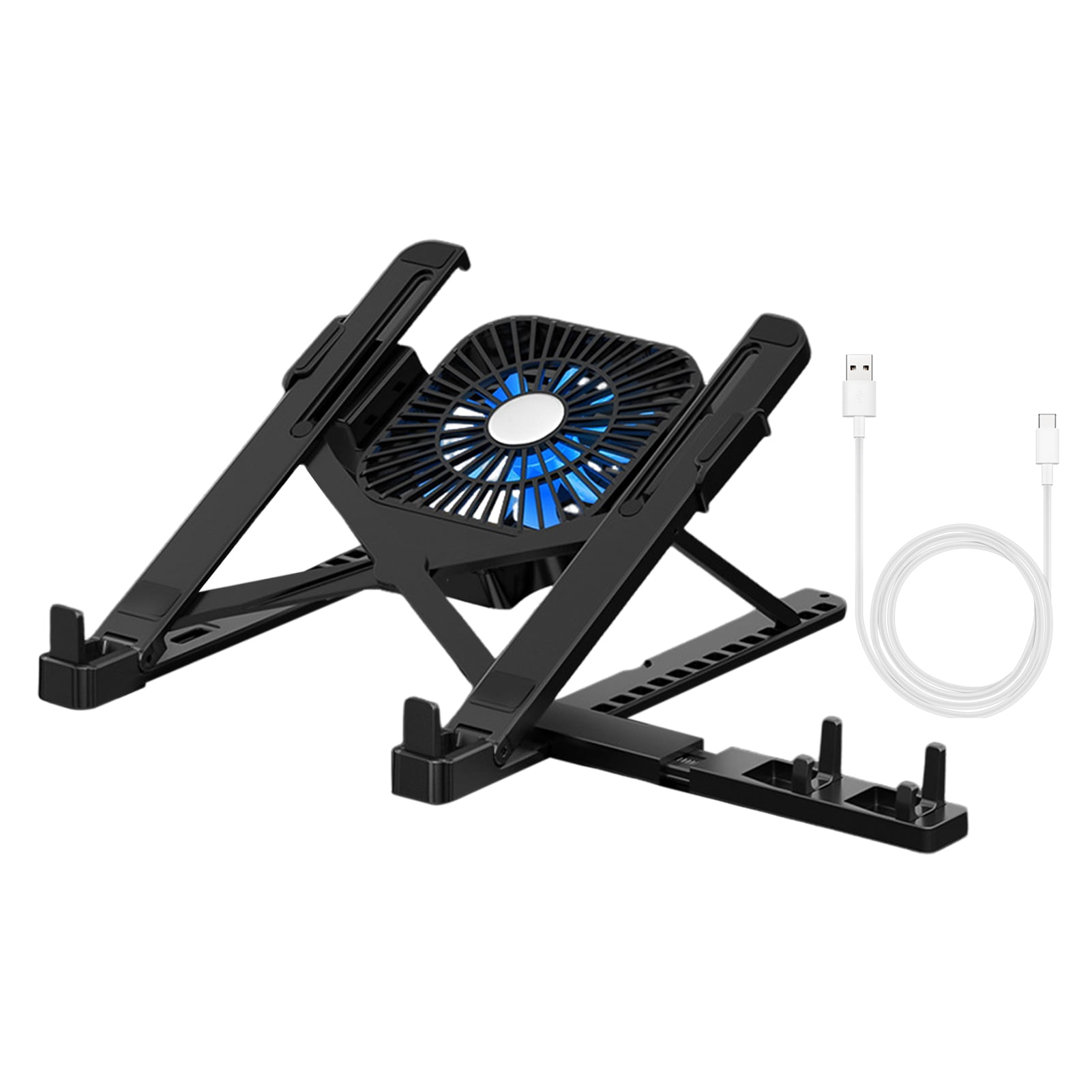 Xinyolin Portable Ergonomic Laptop Stand with Cooling Fan High Stability Height Adjustable Foldable Design Anti-Slip Laptop Riser Bracket