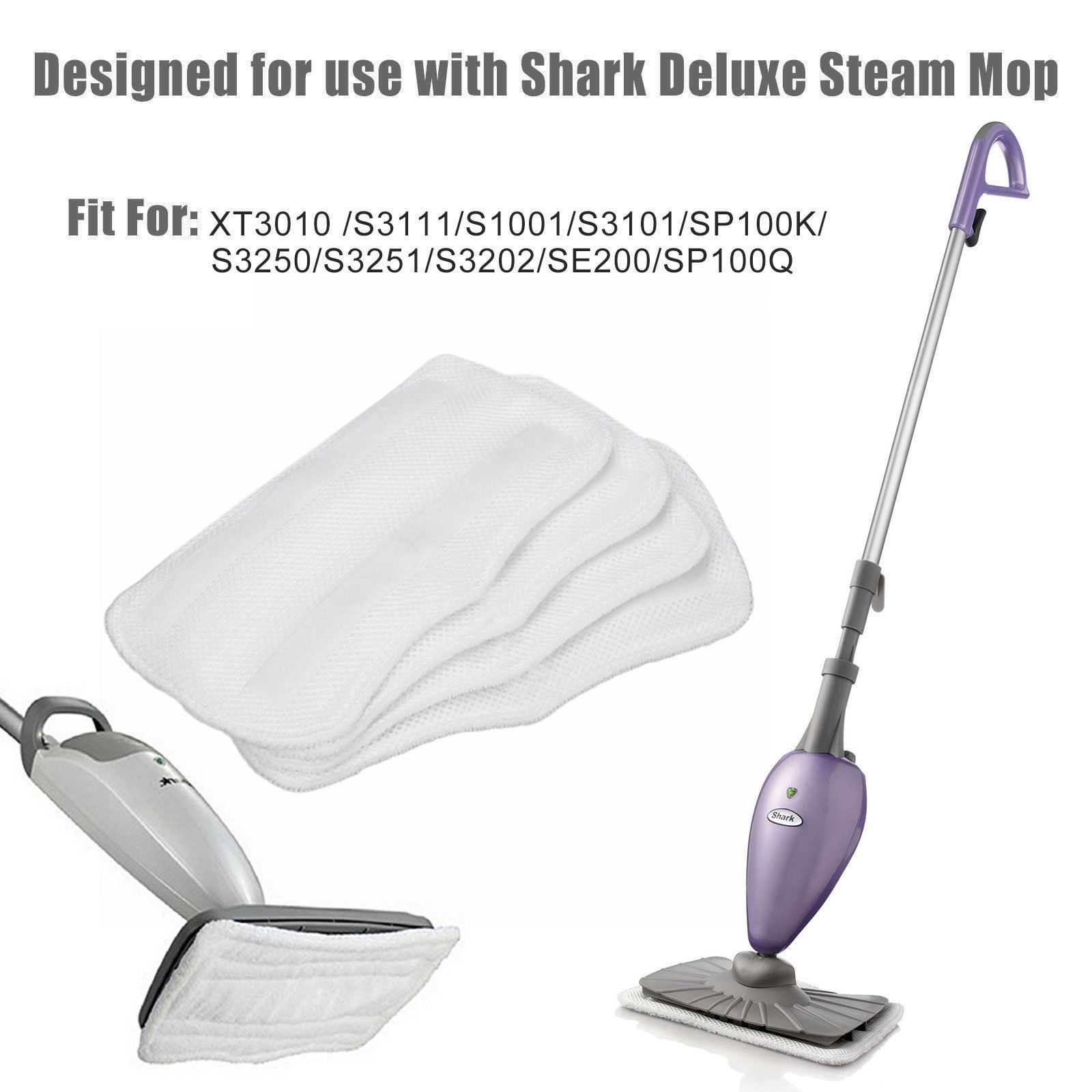 6 Replacement Microfiber Pad  compatible with Shark Steam Mop S3250 S3101 S3251 