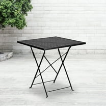 Flash Furniture Commercial Grade 28" Square Black Indoor-Outdoor Steel Folding Patio Table