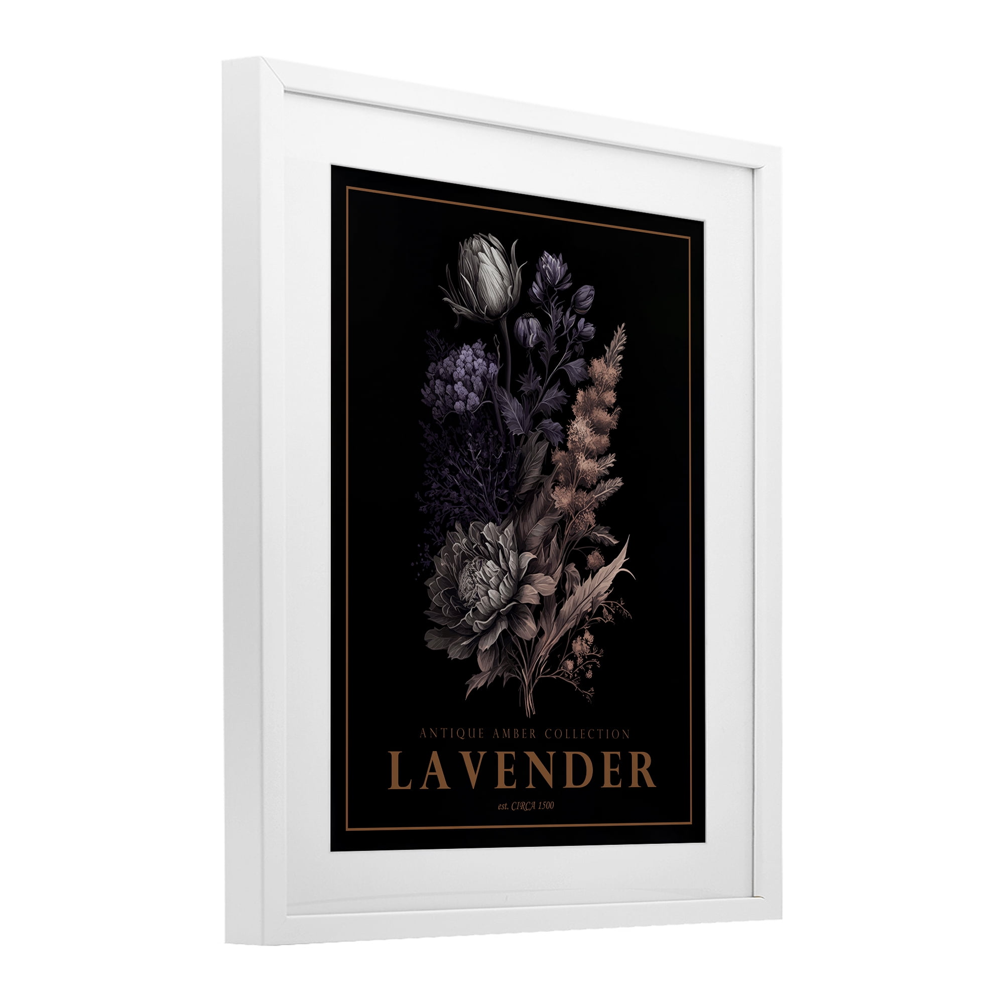 Stupell Industries Antique Lavender Bushel White Framed Print Under Glass, design by Christopher Giampietro