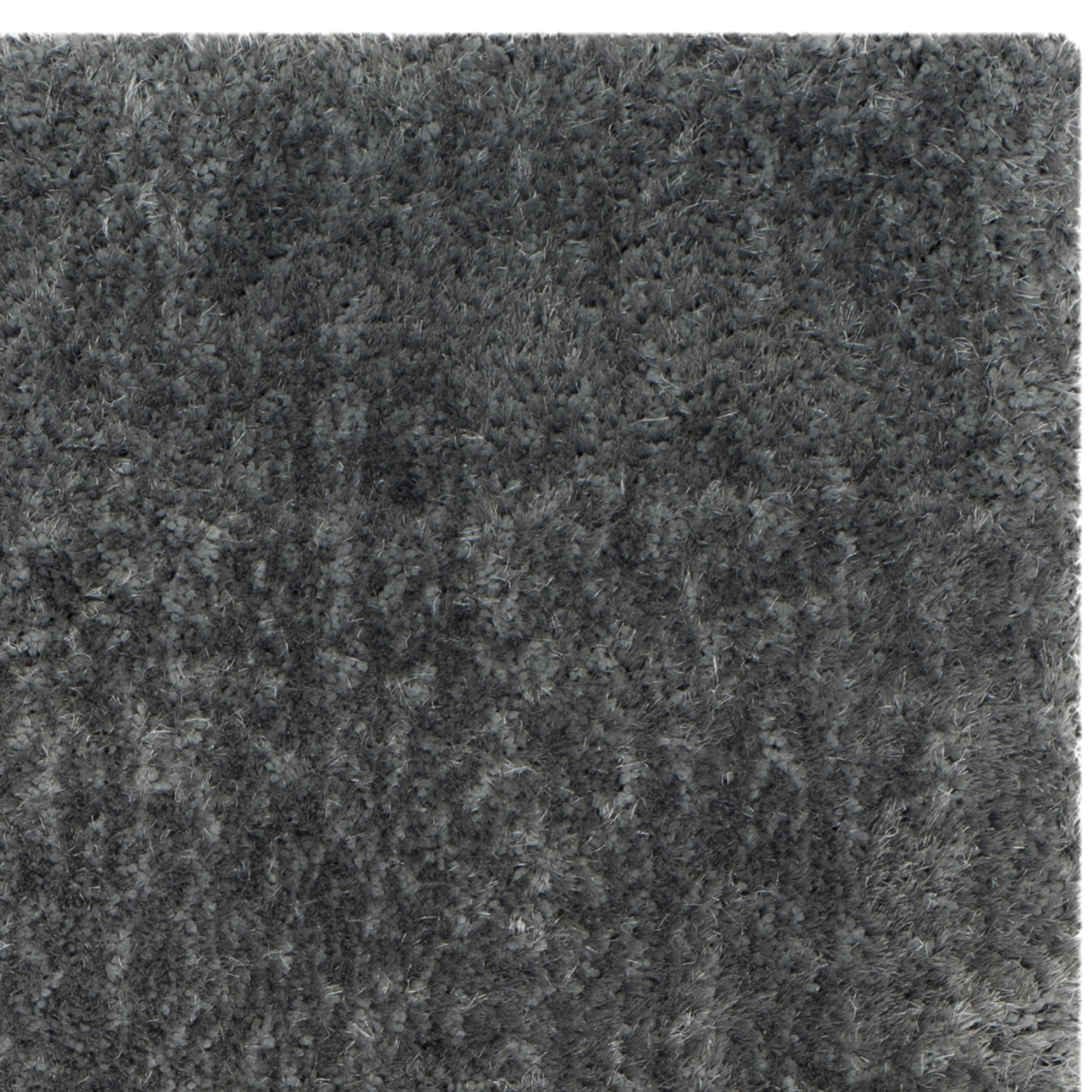 SAFAVIEH Luxe Paxton Solid Plush Polyester Shag Area Rug, Grey, 4' x 6'