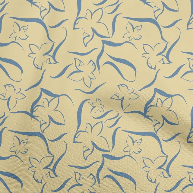 oneOone Cotton Cambric Yellow Fabric Floral & Sewing Craft Projects Fabric Prints By Yard 42 Inch Wide
