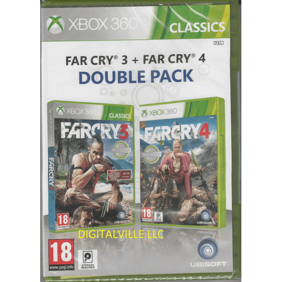 Far Cry 3 and Far Cry 4 Xbox 360 Double Pack Brand New Factory Sealed