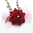 thumbnail image 4 of 1 Pieza Flor De Muñeca Artificial Romántica Accesorios Decorativos Para Cumpleaños Vino rojo perfecl Flor de mano de ramillete de muñeca, 4 of 8