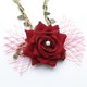 thumbnail image 3 of Elegante ramillete de muñeca adornado con hojas trenzadas Flor de hermanas Vino rojo, 3 of 9