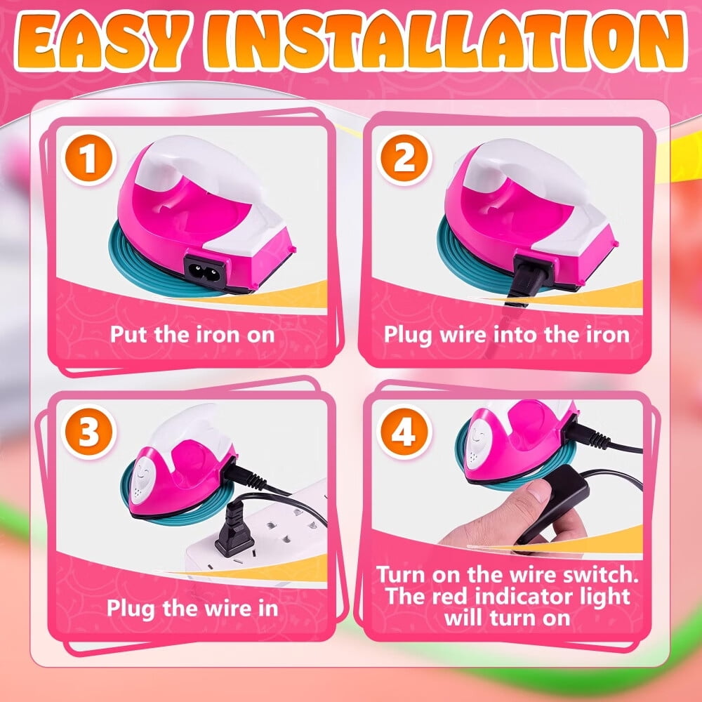 Mini Iron for Crafting - Small Iron for Crafts Small Travel Iron Mini Heat Press Iron Mini Iron for Clothes Mini Craft Iron Small Iron for Clothes - Mini Steam Iron for Clothes with Charging Base