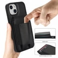 thumbnail image 3 of Compatible WIth Magsafe 2 in 1 Detachable iPhone 14 Plus Shockproof Rugged Wallet Phone Case with Card Holder,Magnetic PU Leather RFID Blocking Flip Kickstand Credit Slots,Black, 3 of 8