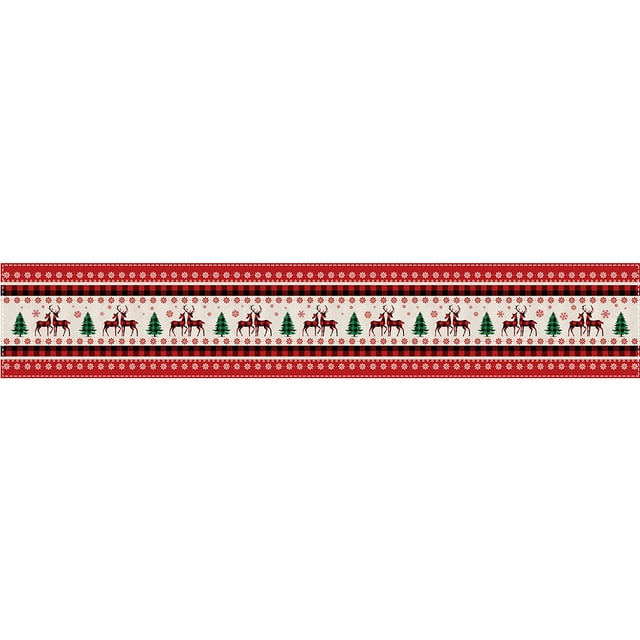 Camino de mesa navideño, mantel decorativo para el hogar, mantel estampado, mantel de lino cifrado, camino de mesa aislado