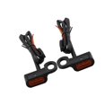 thumbnail image 1 of 2Pc LED Turn Signal Indicator Light for Touring motorcycle turn bike blinker Softail Black orange, 1 of 8