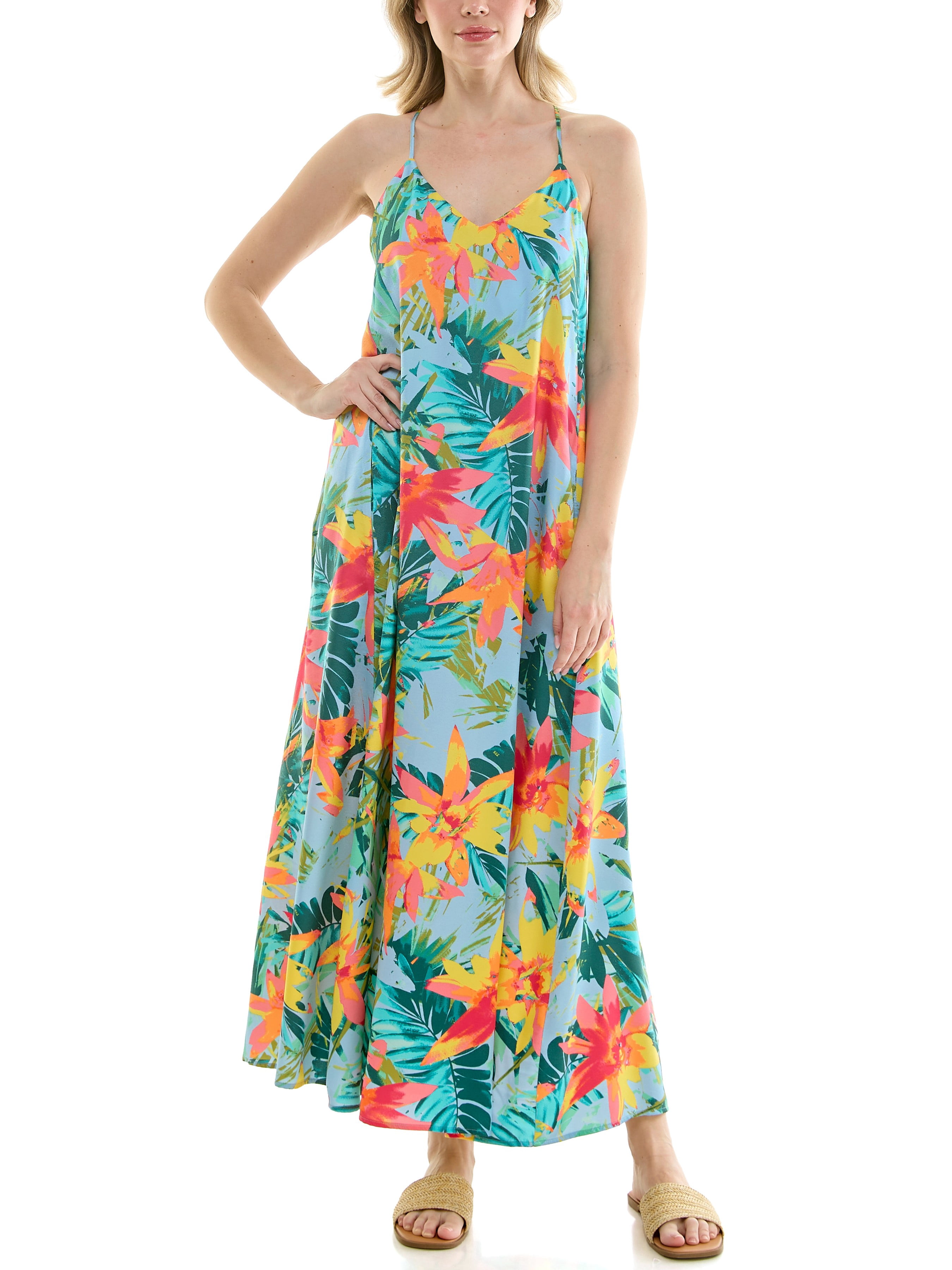 Nicole Miller Women's Maxi Slip Dress With Built In Bra, Sizes S-XL