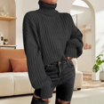 thumbnail image 2 of Comfortable Knit Sweater For Women Short High Neck Long Sleeves Ideal For Everyday Use In Different Sizes, 2 of 19