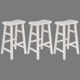 thumbnail image 5 of eHemco Heavy-Duty Solid Wood Saddle Seat Kitchen Counter Barstools, 29 Inches, White, Set of 3, 5 of 5