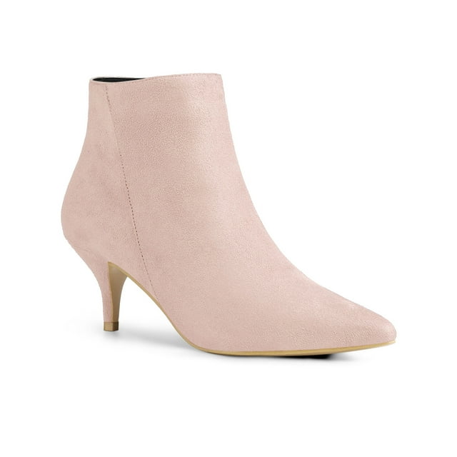 Unique Bargains Bottines à Talon Aiguille à Bout Pointu à Fermeture Éclair pour Femmes
