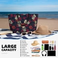 thumbnail image 3 of Yiaed Roses Skulls Print Large Capacity Beach Travel Bag - Waterproof Zipper Vacation Tote for Sandproof Storage, and Camping, 3 of 5