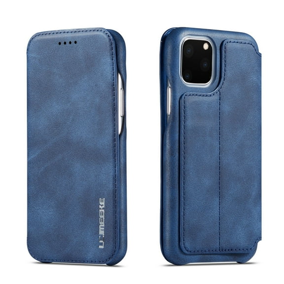 Casus Meeke Slim Leather Magnetic Flip Cover Wallet Case for iPhone 11 - Blue
