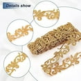 thumbnail image 6 of 4.37 Yards Gold Embroidery Polyester Ribbons 1.3 Inch Wide Adhesive Goldenrod Lace Trim Iron on Metallic Flower Lace, 6 of 8