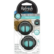 Refresh Your Car! Mini Diffuser Car Air Freshener (Crisp Laundry Scent, 2 Pack)