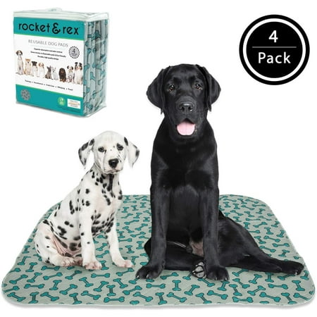 UPC: 0680226206969 | rocket & rex Washable Pee Pads for Dogs | Waterproof  Reusable  Absorbent  Leak-Proof | 4-Pack  30 x 36  (L)