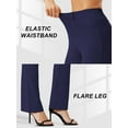 thumbnail image 5 of ZUTY 32" Yoga Dress Pants Women Flare Bootcut Leggings Stretch Office Business Casual Work Pants Belt Loops 4 Pockets navy blue S, 5 of 7