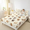 thumbnail image 4 of Homewish Puppy Dog Twin Sheet Sets,Pet Corgi Twin Fitted Sheet,Beige Brown Flat Sheet For Boys Kids,Super Cozy Room Decor,3-Piece, 4 of 7