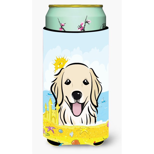 Caroline's Treasures BB2073TBC Golden Retriever Summer Beach Tall Boy Hugger Koozie, multicolor Caroline's Treasures BB2073TBC