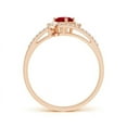 thumbnail image 2 of ANGARA Natural Oval Ruby and Diamond Bridal Set in 14K Rose Gold for Women (Size-6x4mm) | July Birthstone Jewelry for Her | Natural Ruby Rings, 2 of 8