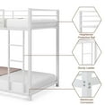 thumbnail image 4 of Giantex Heavy-Duty Metal Bed Frame, Bunk Bed Twin Over Twin, No Box Spring Needed, White, 4 of 6