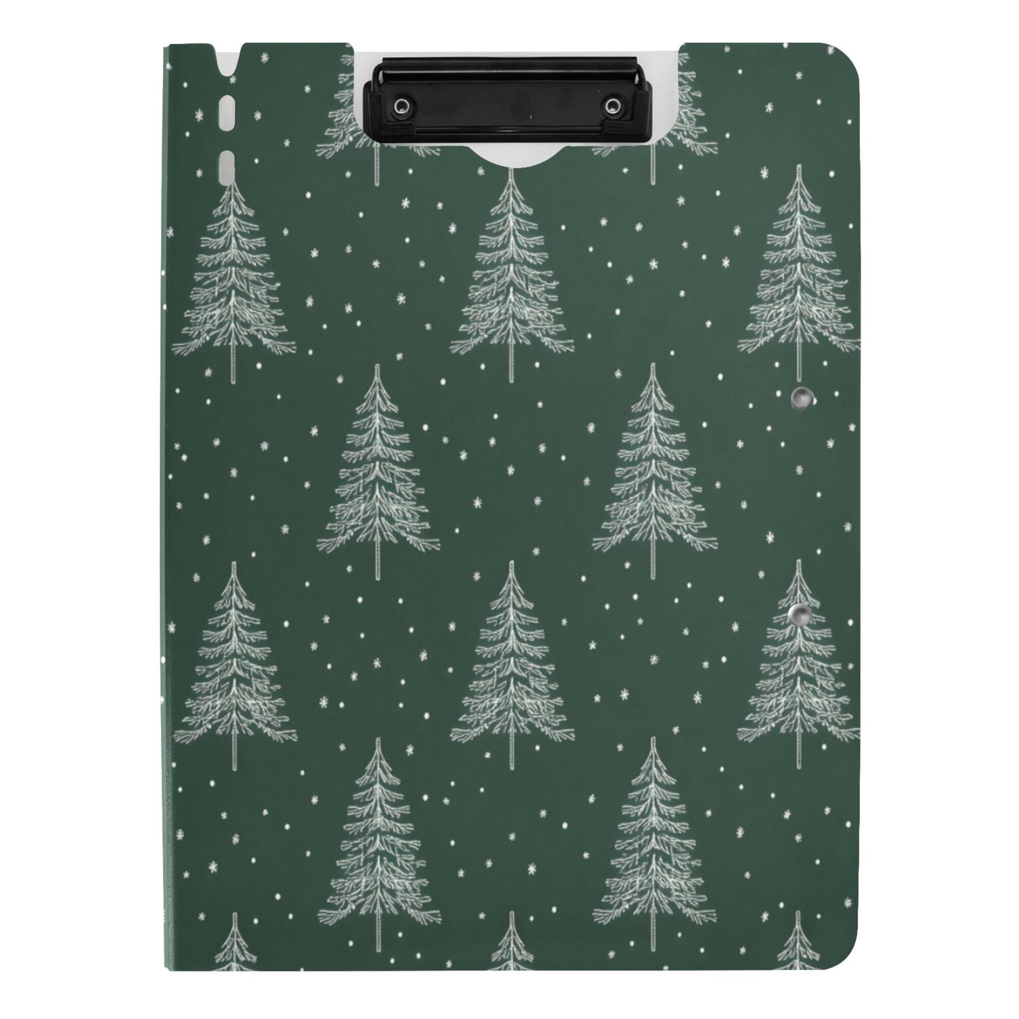 FORMRS A4 Clipboard Folder with Pen Holder Horizontal Foldable School Office Binder, New Year Tree Pattern