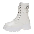 thumbnail image 3 of Women S Comfortable And Convenient Lace Up Leather Boots With Thick Soles, 3 of 4