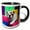 Black/White, variant on 3drose, Bulldog Puppy Sitting in Colorful Box, Mr, 11oz Two-tone Black Mug