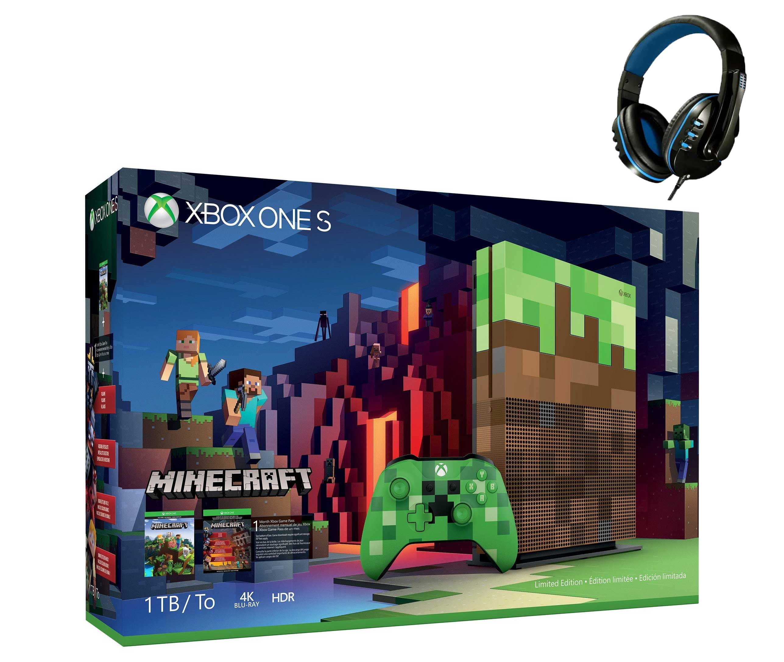 astronauta Contratación afijo Microsoft 23C-00001 Xbox One S Minecraft Limited Edition 1TB Gaming Console  with BOLT AXTION Bundle Like New - Walmart.com