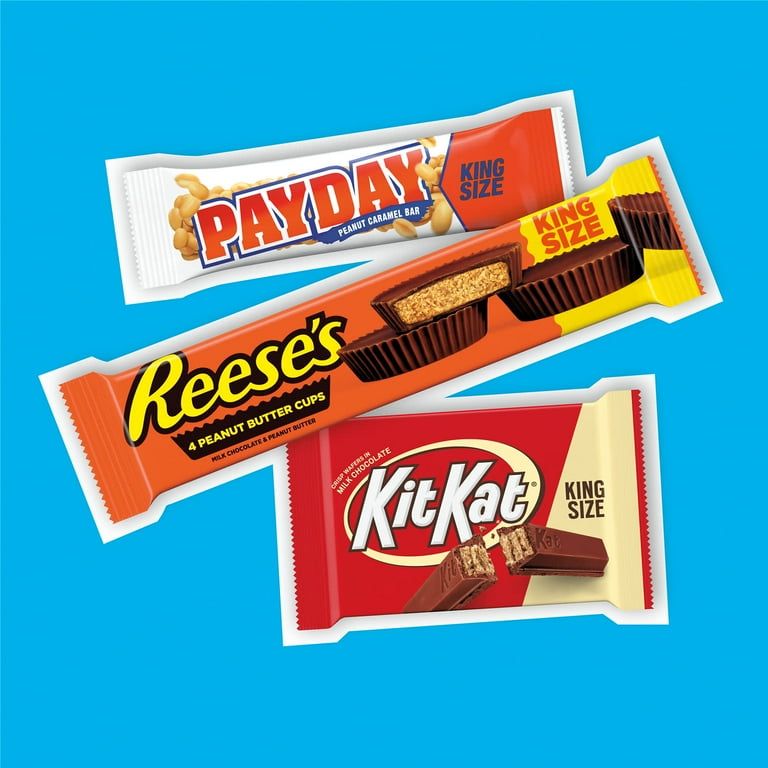 Kit Kat, Payday And Reese's Assorted Flavored King Size Candy