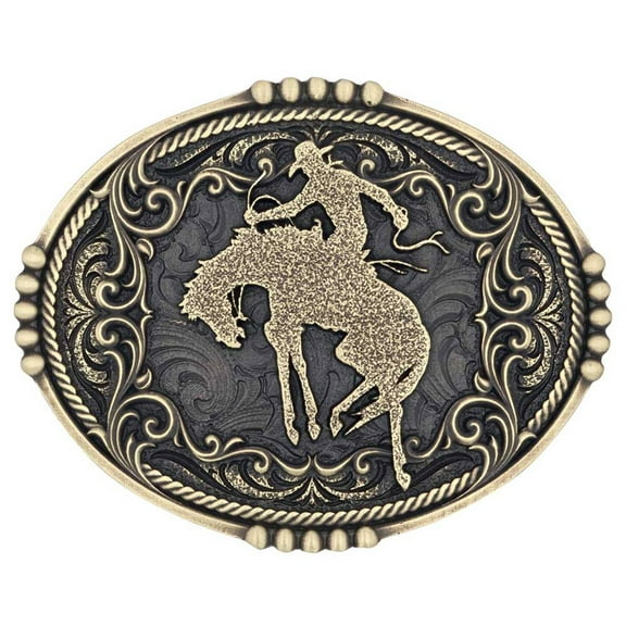 Montana Silversmiths Unisex Bucking Bronc Attitude Buckle Brass One Size
