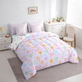 thumbnail image 2 of Erosebridal Colorful Flower Twin Bedding Sets for Girls, Rainbow Polka Dots Bedding Comforter Set, Purple, Colorful Stars Reversible, 7pcs, 2 of 6