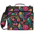 thumbnail image 2 of Zipper Binder with Shoulder Strap 2 inch 3 Ring Waterproof File Folder Organizer Bag 500 Sheet Colorful Birds and Flowers, 2 of 8