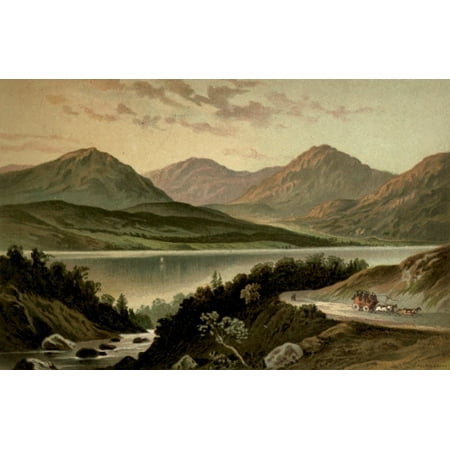T Nelson & Sons Souvenir of Scotland 1897 Loch Lomond from road to Stronaclacher Stretched Canvas - T Nelson & Sons (18 x