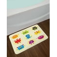 thumbnail image 2 of Alien Bath Mat, Colorful Monsters Extraterrestrial Beings Illustration Cartoon Art, Plush Bathroom Decor Mat with Non Slip Backing, 29.5" X 17.5", Cream and Multicolor, by Ambesonne, 2 of 2