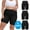Black, variant on 3 Packs Women's Plus Size Slip Shorts XL-4XL High Waisted Smooth Breathable Slip Short Under Dresses