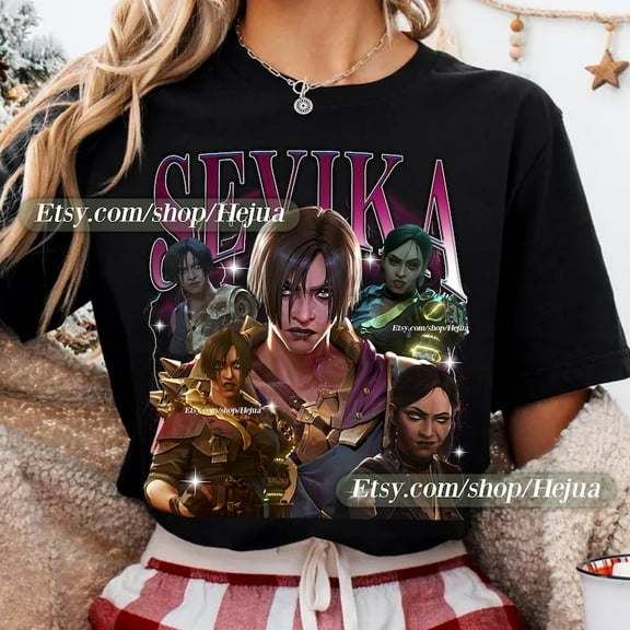 Sevika Arcane T-Shirt Unisex Vintage Streetwear Shirt Anime Apparel fanmerch lol Merchandise Fan gift