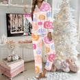 thumbnail image 2 of Womens Pajama Shorts Set – Travel Sleepwear Women's Halloween Themed Printed Long Sleeve Pajama Set Loungewear For Festive Comfort, 2 of 5