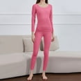 thumbnail image 7 of Wowcloth Women O-Neck Long-Sleeved Thermal Underwear Stretchy Fleece Comfortable Thick Bottoming Set, 7 of 7