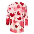 thumbnail image 5 of HaoXianJian Womens Valentines Day Outfit,Valentines Day Womens Tops 2025 Trendy 3/4 Length Sleeve Shirts Cute Heart Print Tee Shirts Fashionable Casual top Size 2X, 5 of 5